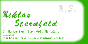 miklos sternfeld business card